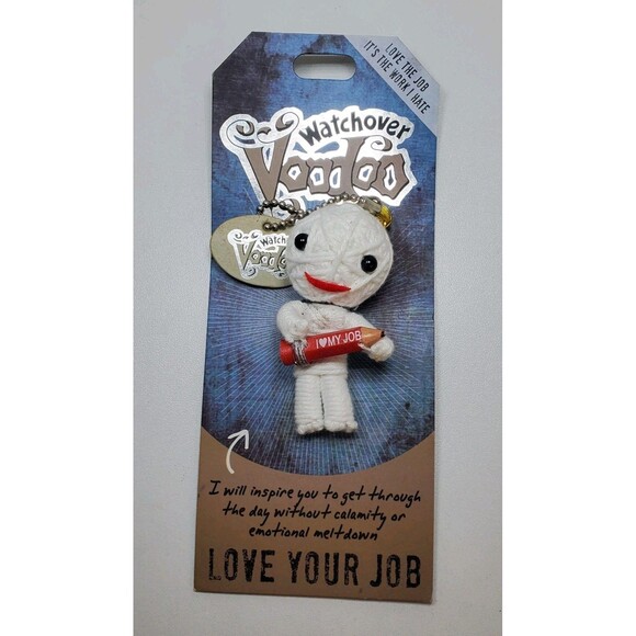 Watchover Voodoo Doll Keychain Love Your Job Lucky Charm - Picture 1 of 5